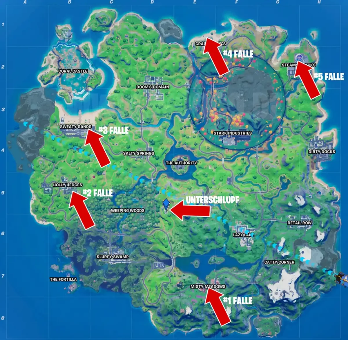 Fortnite Fallen Fundorte Map