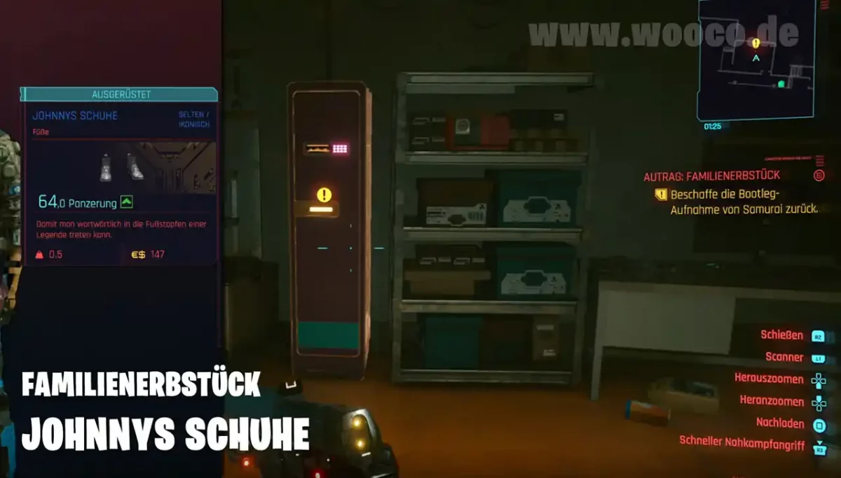 Cyberpunk 2077 Familienerbstück: Johnny's Schuhe Fundort 1 Cyberpunk 2077 Johnnys Schuhe