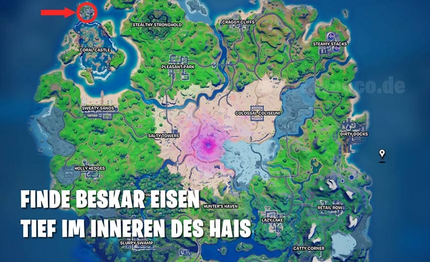 Finde Beskar Eisen im Hai - Fortnite Map