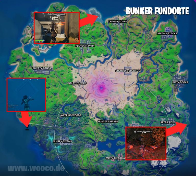 Bunker Standorte Map Fortnite