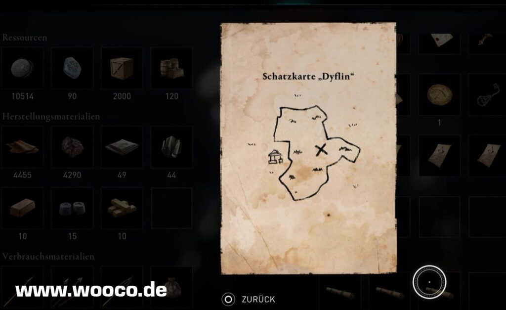 AC Valhalla Zorn der Druiden: Schatzkarten Fundorte und Lösungen 2 Schatzkarte Dyflin Fundort