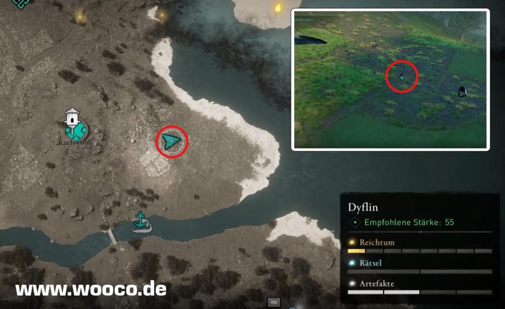 AC Valhalla Zorn der Druiden: Schatzkarten Fundorte und Lösungen 3 Schatzkarte Dyflin Fundort