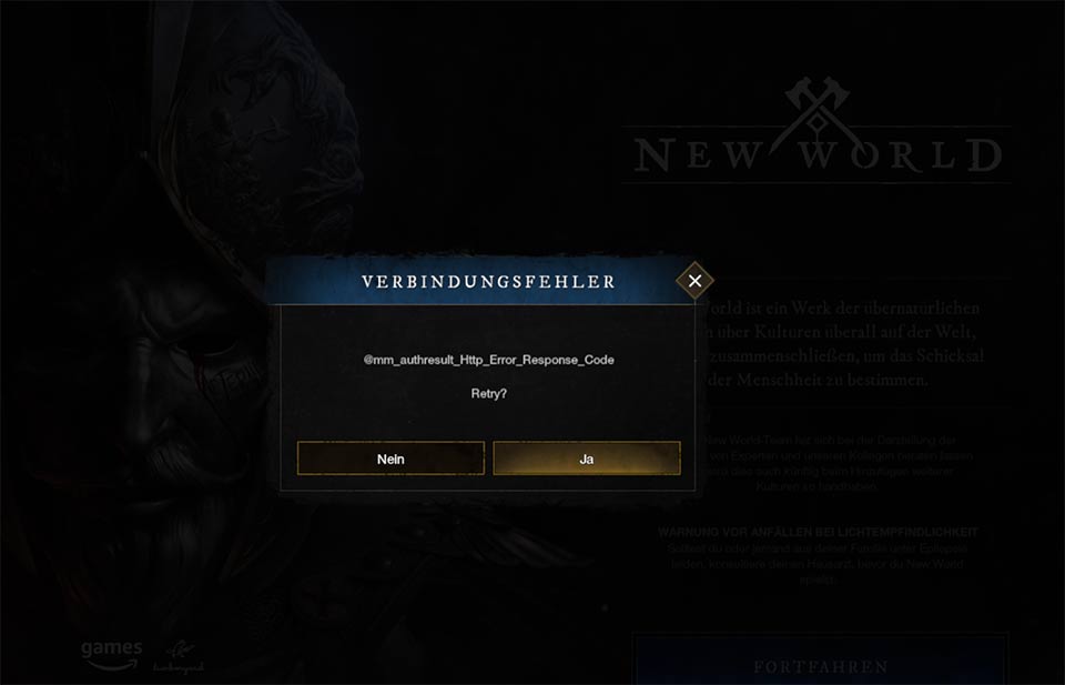 New World Login Probleme Zum Release Http Error Response Code