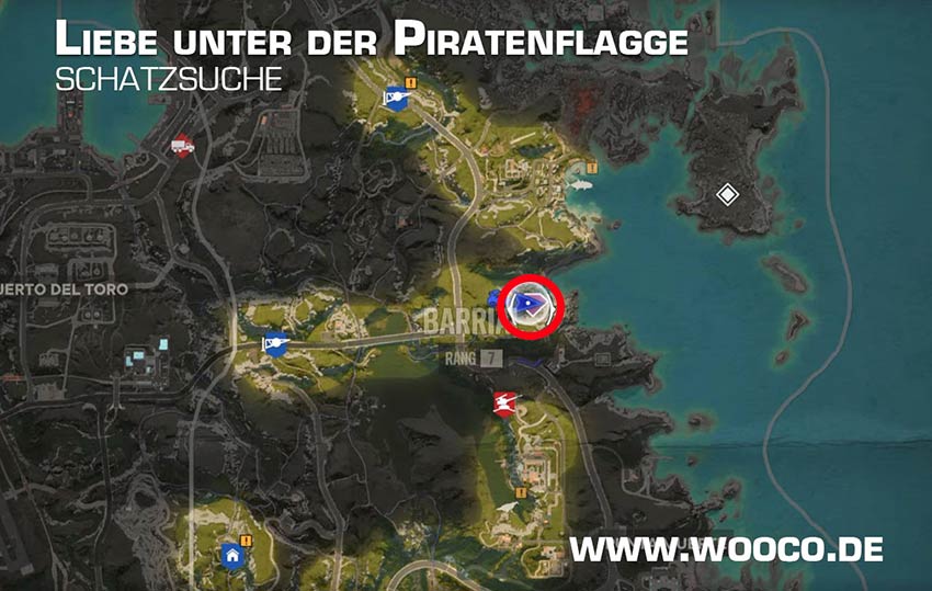 Far Cry 6: Liebe unter der Piratenflagge Schatzsuche 1 Liebe unter der Piratenflagge Map