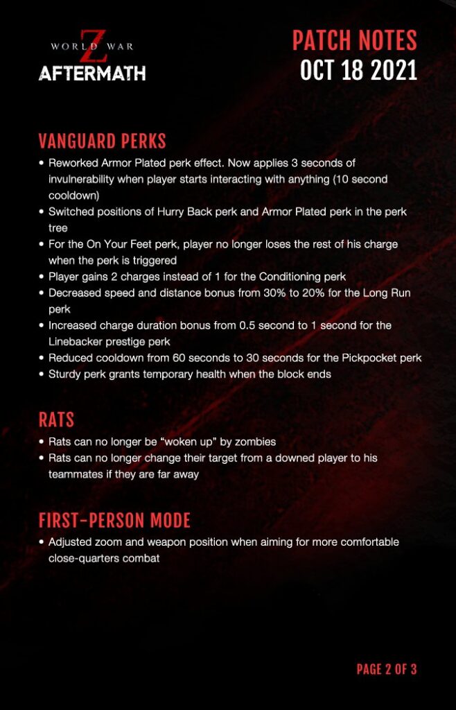 World War Z: Patch Notes 1.28 - Update vom 18. Oktober 3 wwz aftermath patch notes 1 1