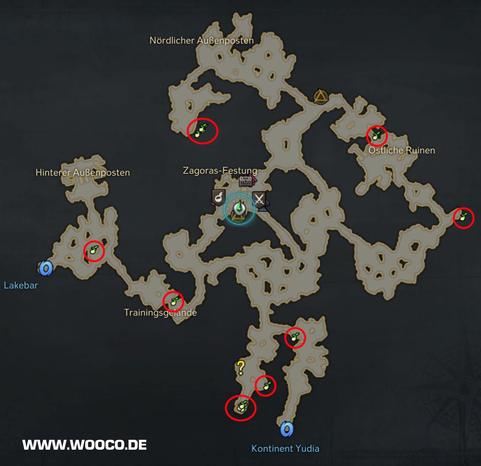 Lost Ark Mokoko-Samen Fundorte auf der Map 4 Zagoras Mokoko Samen Map