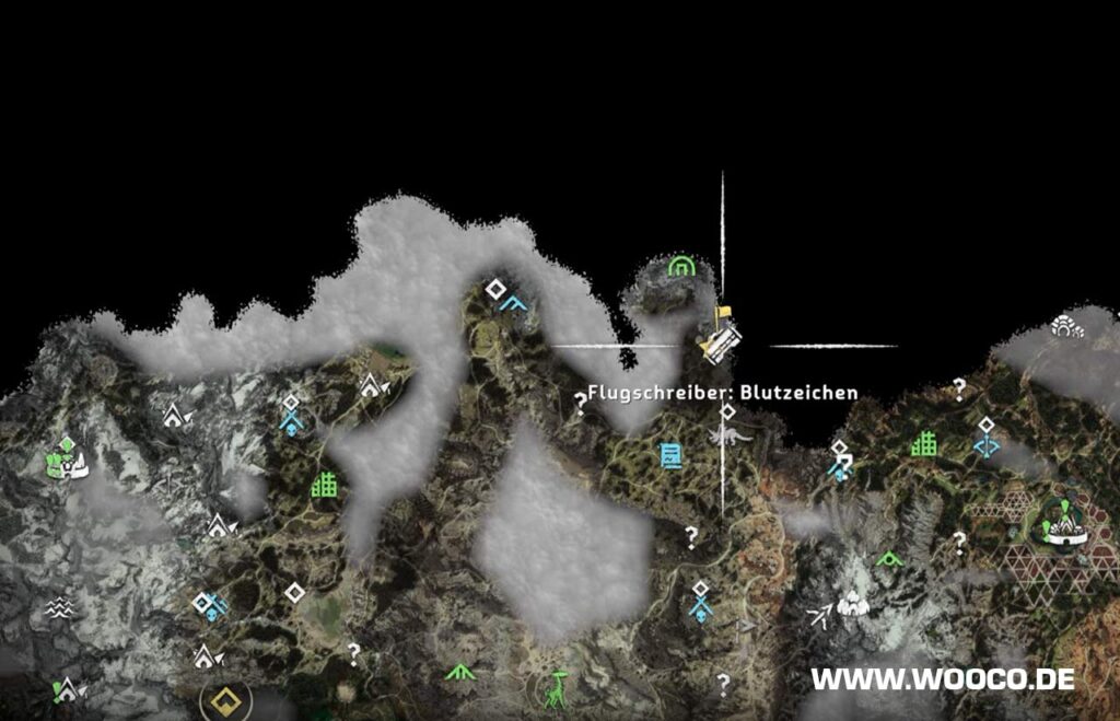 Horizon Forbidden West: Alle Flugschreiber Standorte auf der Map 12 Blutzeichen Black Box #5