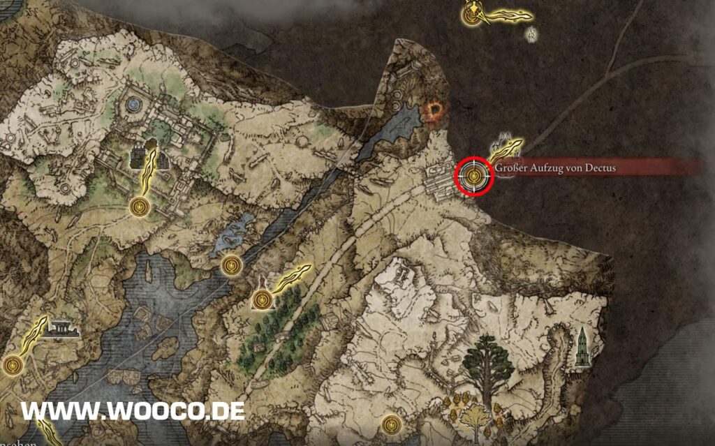 Elden Ring Aktiviert den Aufzug von Dectus Medaillon Fundorte