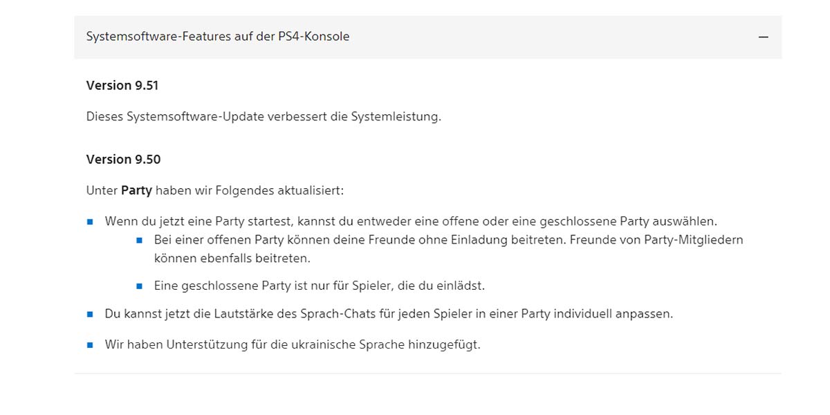 PS4 Systemsoftware Update 9.51 Patch Hinweise vom 13. April