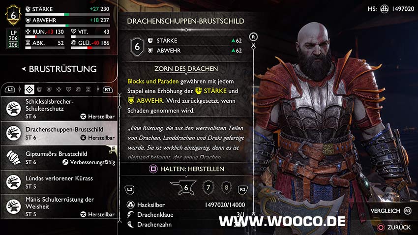 Ragnarök Drachenzähne Drachenschuppen Rüstung