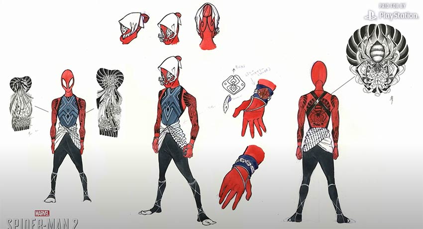 Spider-Man 2 Suits hand drawing