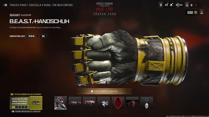 B.E.A.S.T. Handschuh Modern Warfare 3