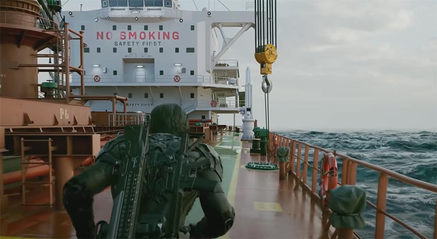 Auf dem Schiffsdeck