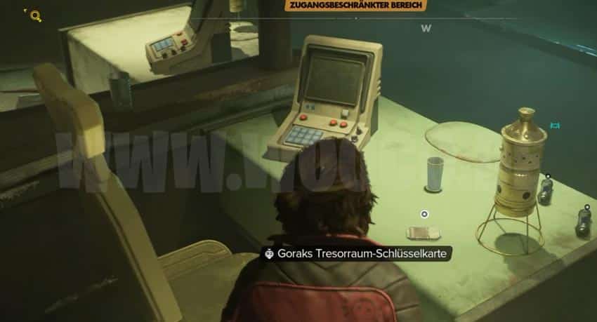 Star Wars Outlaws: Pyke Tresorraum – Alle Schlüsselkarten Fundorte 3 Goraks Schlüsselkarte Tisch