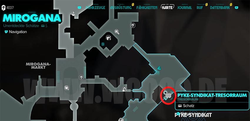 Pyke Tresorraum Mirogana Map