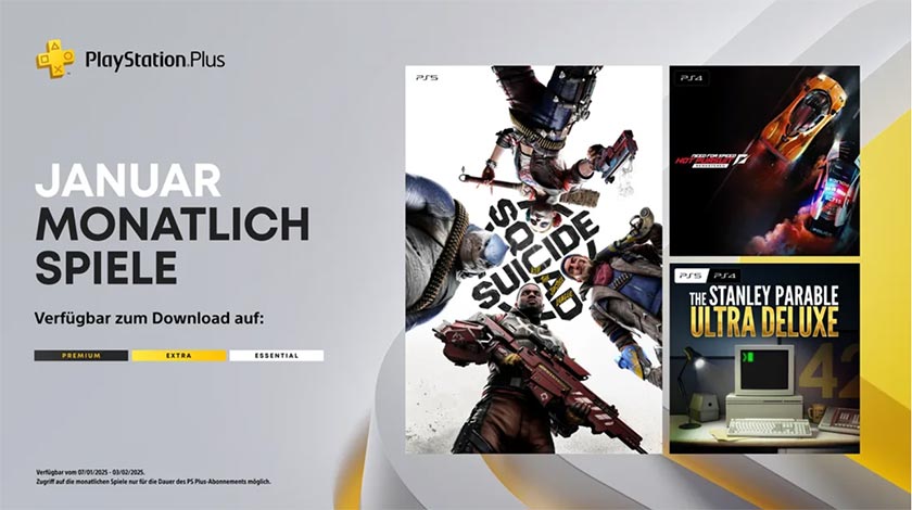 PS Plus Essential Januar 2025 Gratis-Spiele