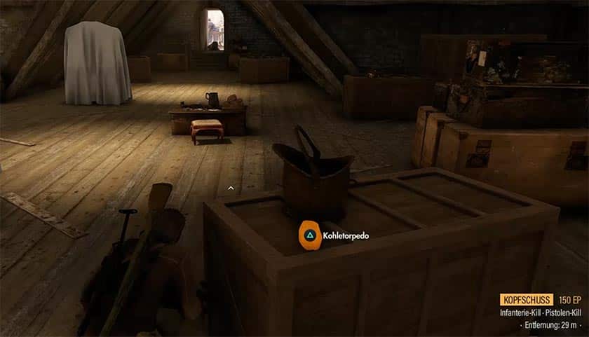 dachgeschoss Fundort der Falle