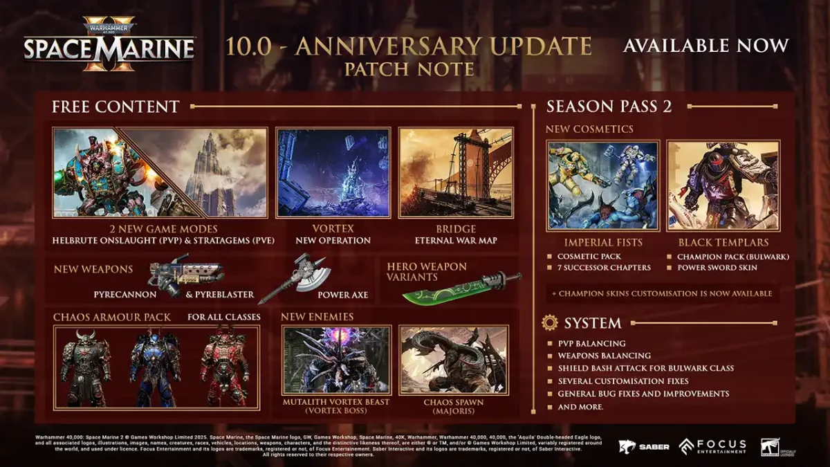 Space Marine 2 Patch 10 Inhalte