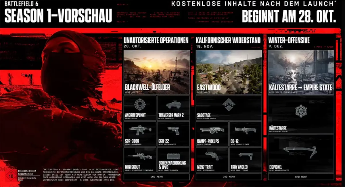 Battlefield 6 Season 1 Vorschau Roadmap
