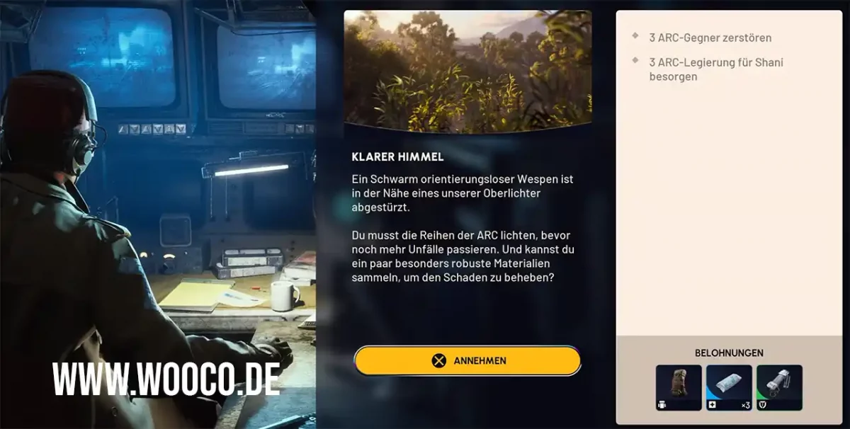 Löse die Quest Klarer Himmel Klarer Himmel Quest