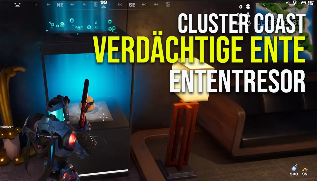 Fortnite: Den geheimen Tresor bei Cluster Coast öffnen - Verdächtige Ente